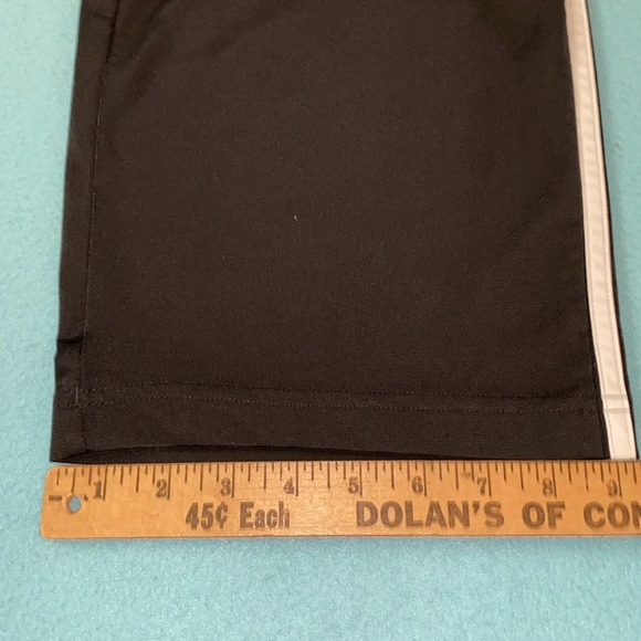 ADIDAS Tricot black silver elastic waistband 2 front pockets stretchy size XLT - Picture 10 of 11